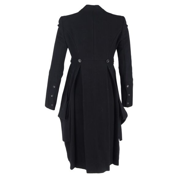 Alexander McQueen Single-Breasted Long Back Coat in Black Wool - Picture 3 of 3
